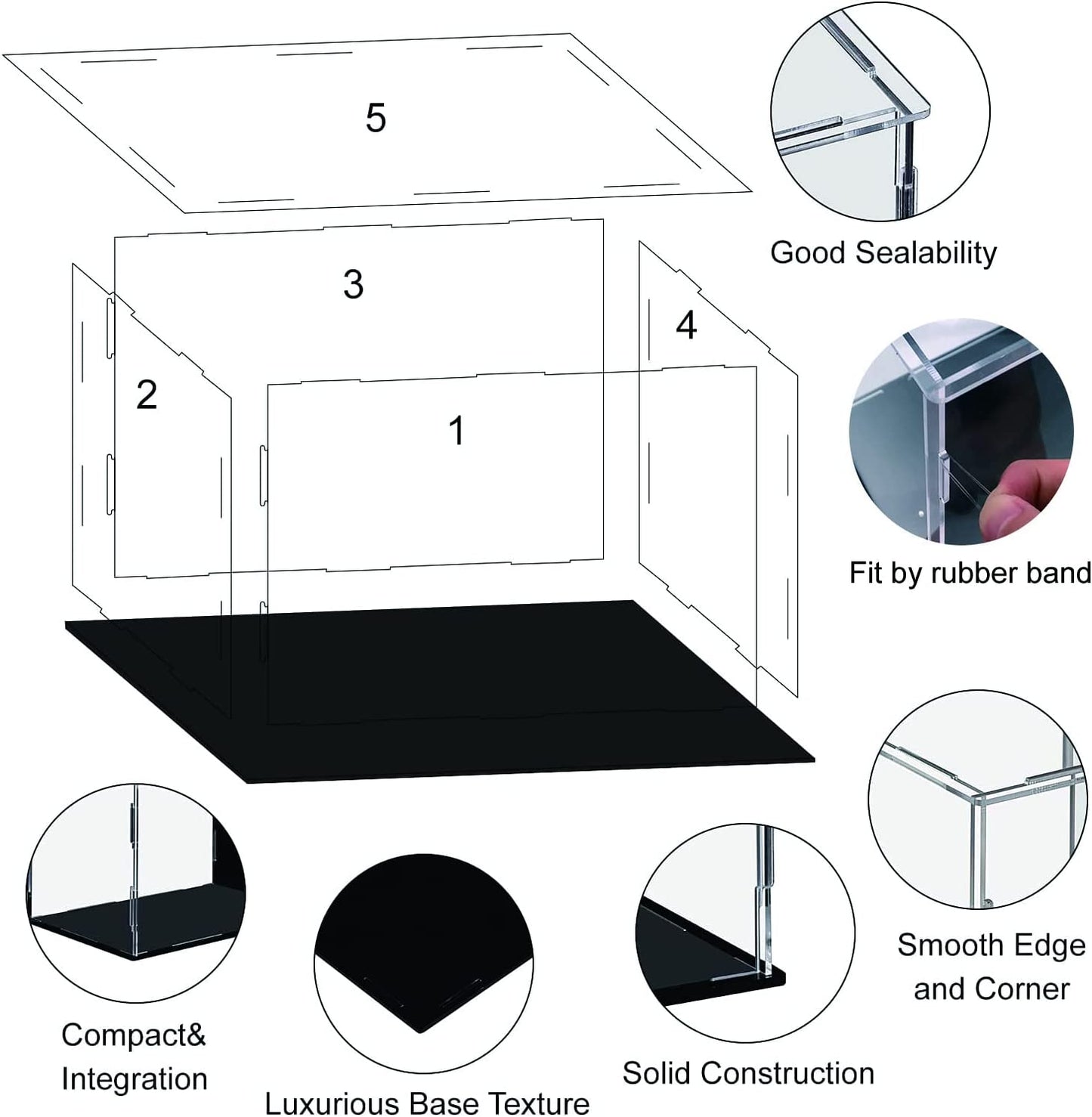 Self-Assembly Acrylic Display Case,Deluxe Dustproof Showcase,Display Cases for Collectibles for Pop Figures Toy Collectibles,Need Remove Protective Film(13.5X6X10.6 Inch; 34X15X27Cm)
